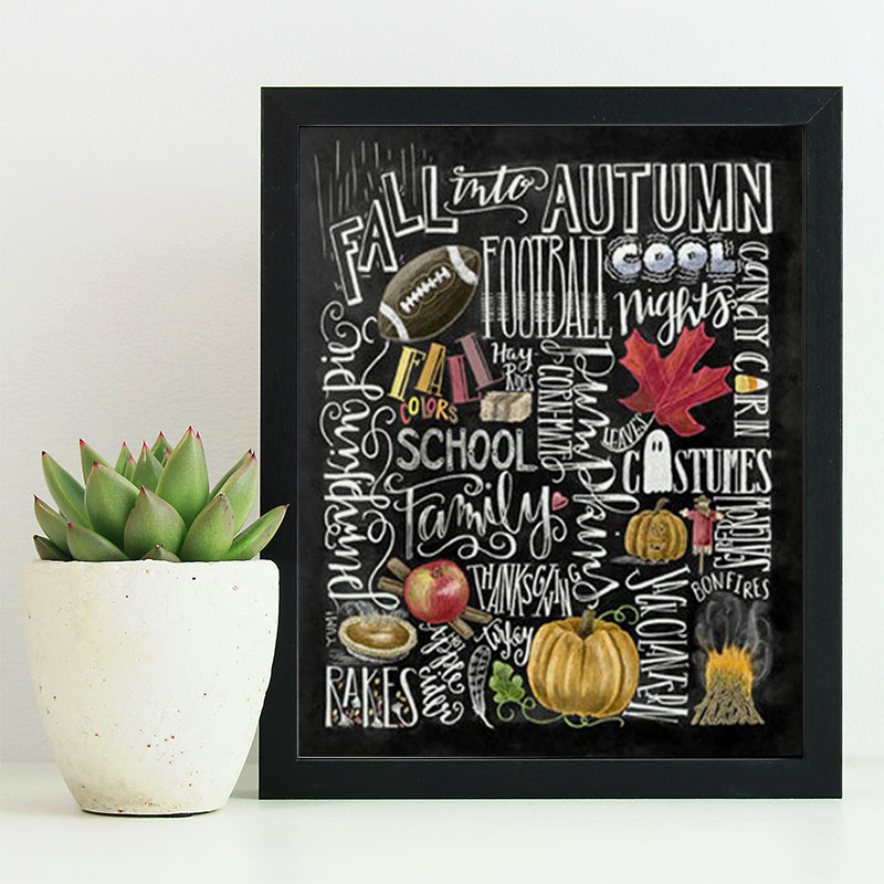 Cool Autumn Text Painting