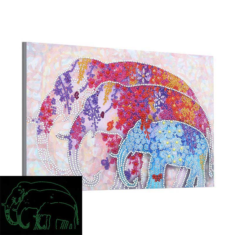 The Elephants - Glowing Diamond Painting