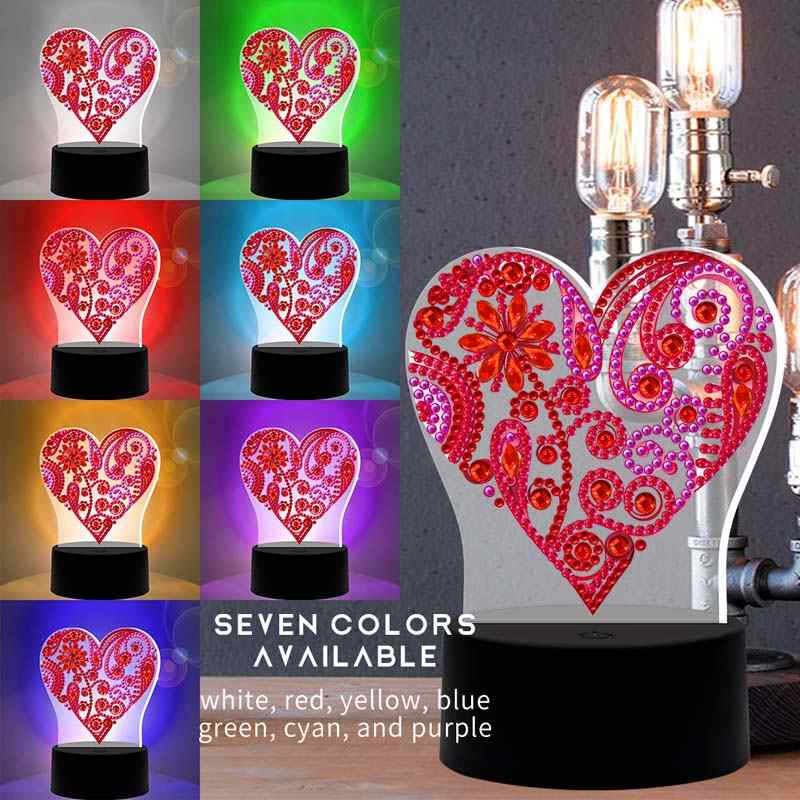 Heart - Diamond Painting Lamp