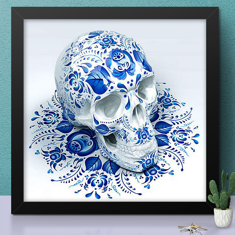 Skull with Blue Art