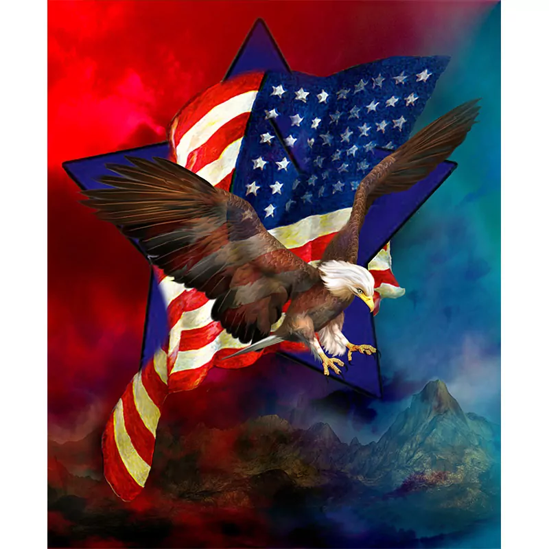 American Eagle with Flag