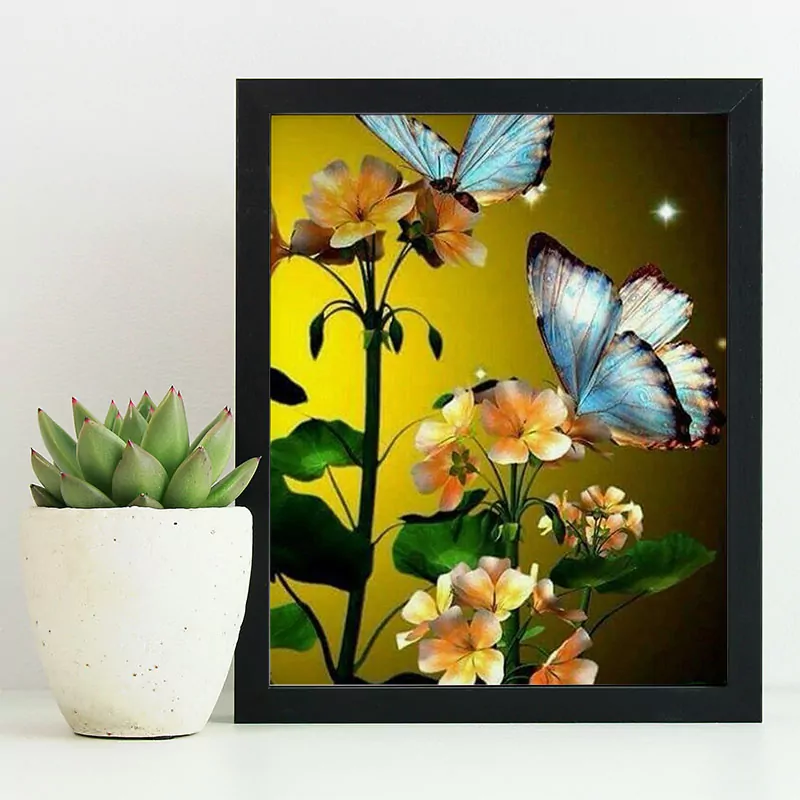 Butterflies on Golden Flowers