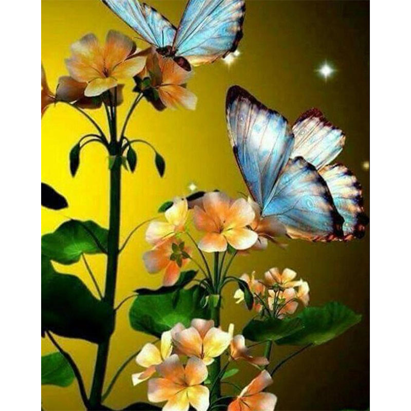 Butterflies on Golden Flowers