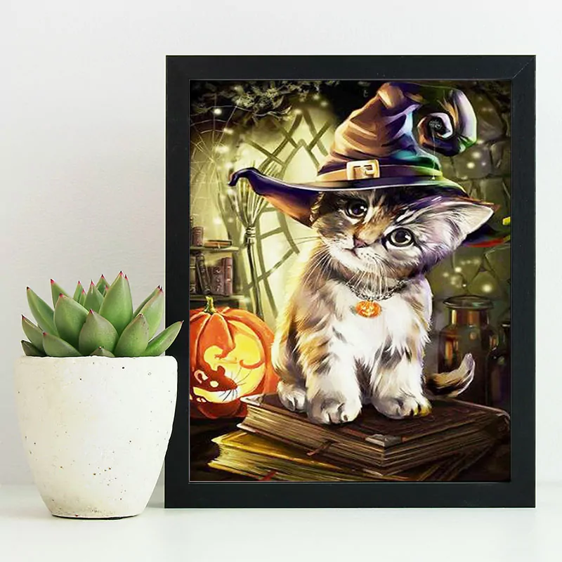 Cute Cat and Pumpkin