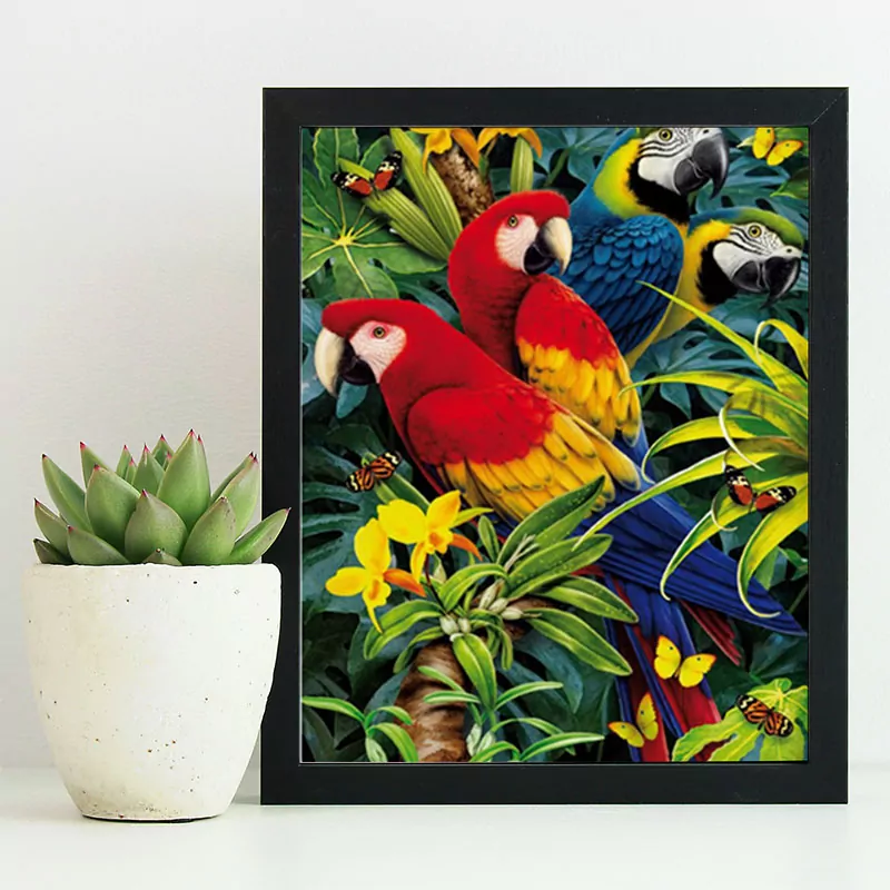 Beautiful Parrots in a Tree
