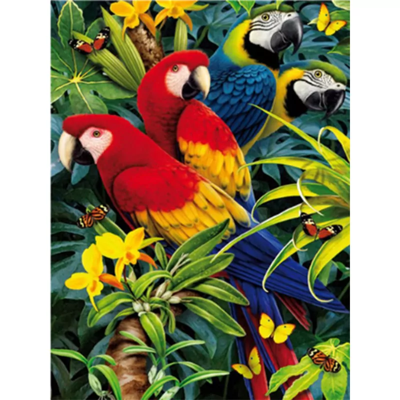 Beautiful Parrots in a Tree