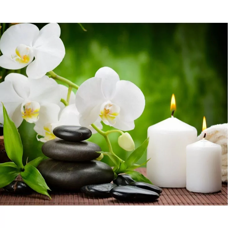 White Flower And Candle