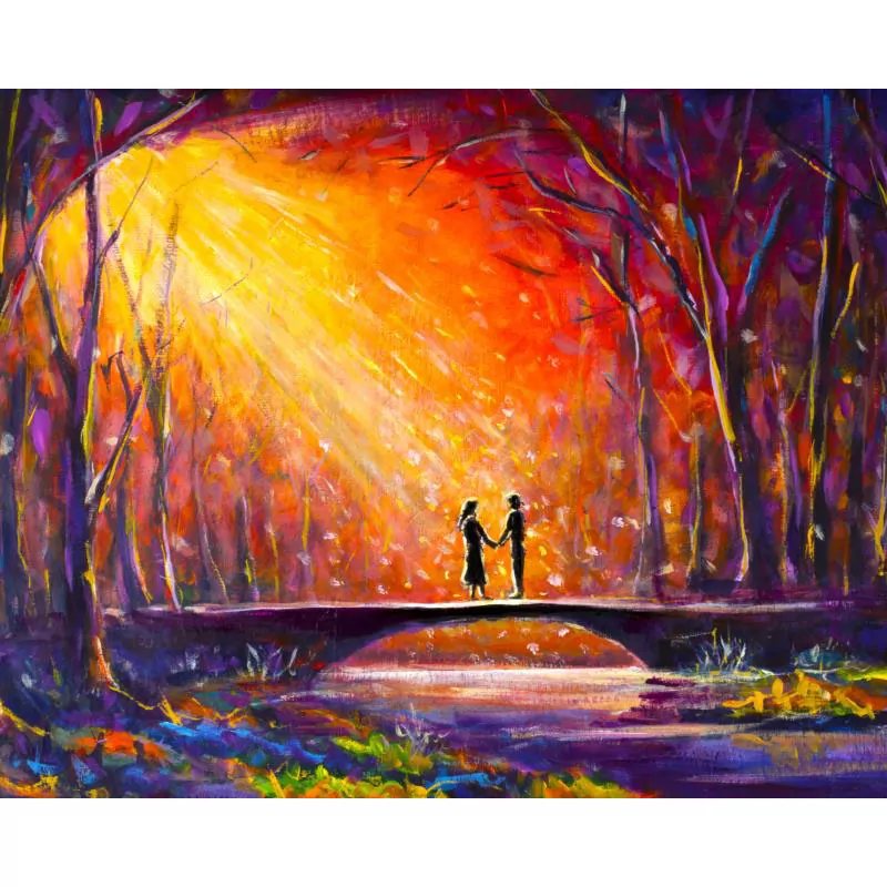 Romantic Couple on Bridge