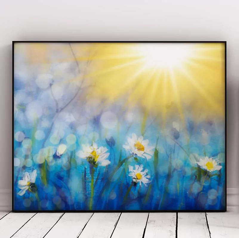 Sunrise And White Flowers