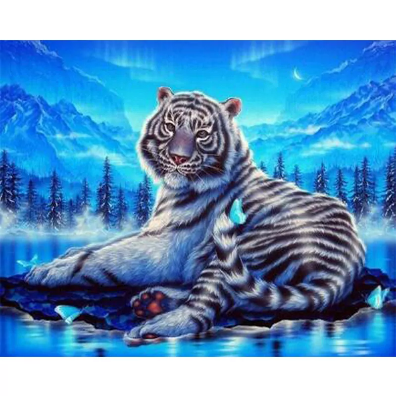 Blue Clouds and Tiger