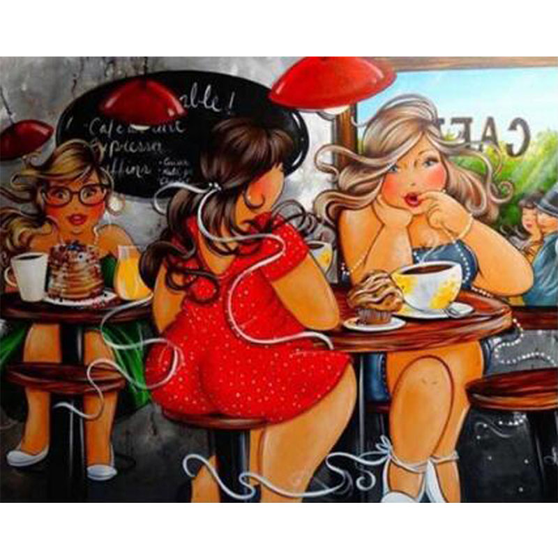 Beautiful Women in a Cafe