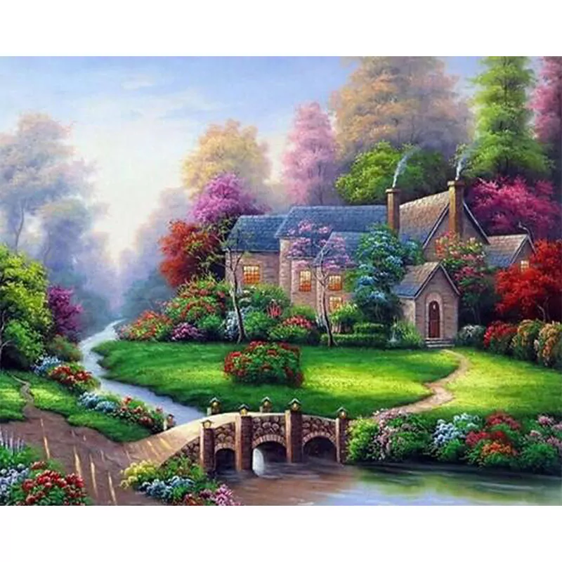 Beautiful House and Green Garden