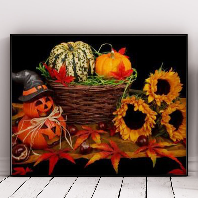 Halloween Pumpkin And Sunflower