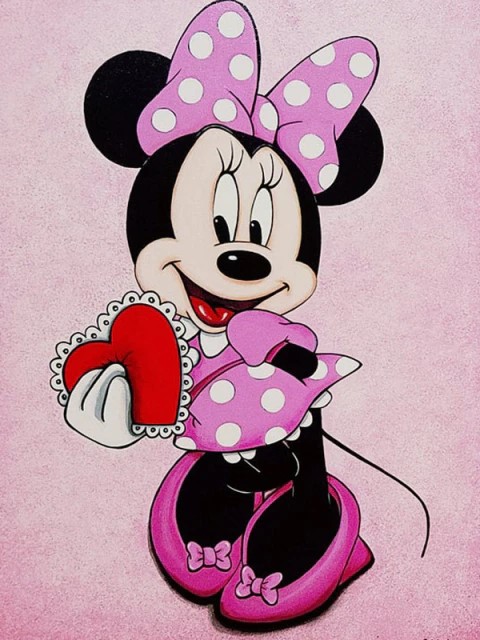 Cute Minnie with Red Heart
