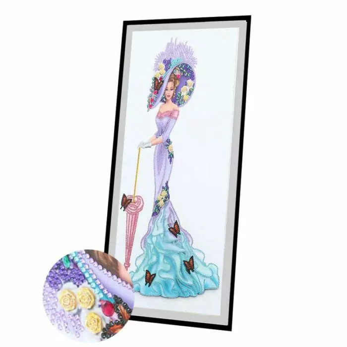 Pretty Princess - Speciaal gevormde diamanten schilderij - Afbeelding 5