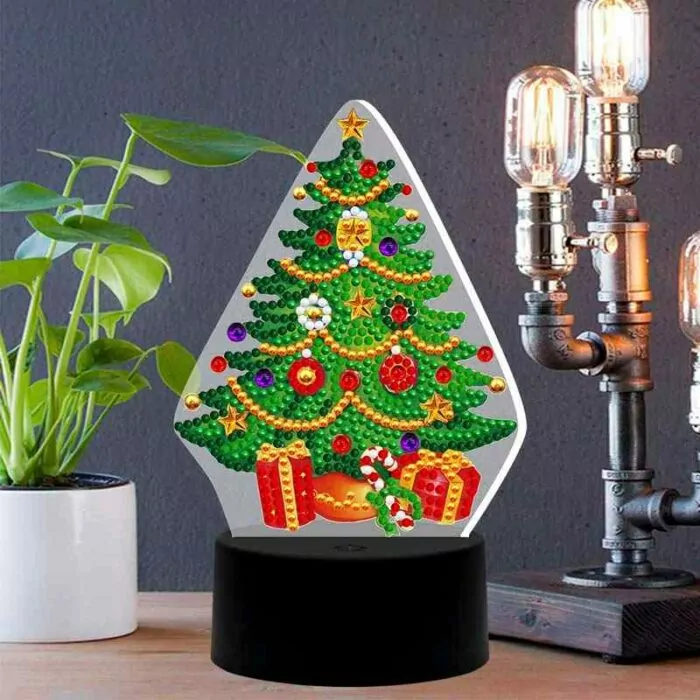 Kerstboom - Diamant Schilderij Licht - Afbeelding 7