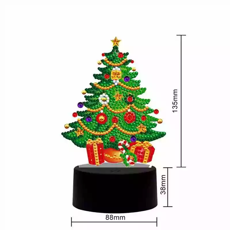 Kerstboom - Diamant Schilderij Licht - Afbeelding 2