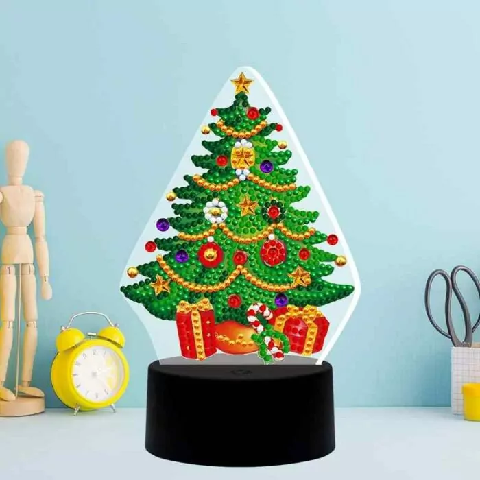 Kerstboom - Diamant Schilderij Licht - Afbeelding 5