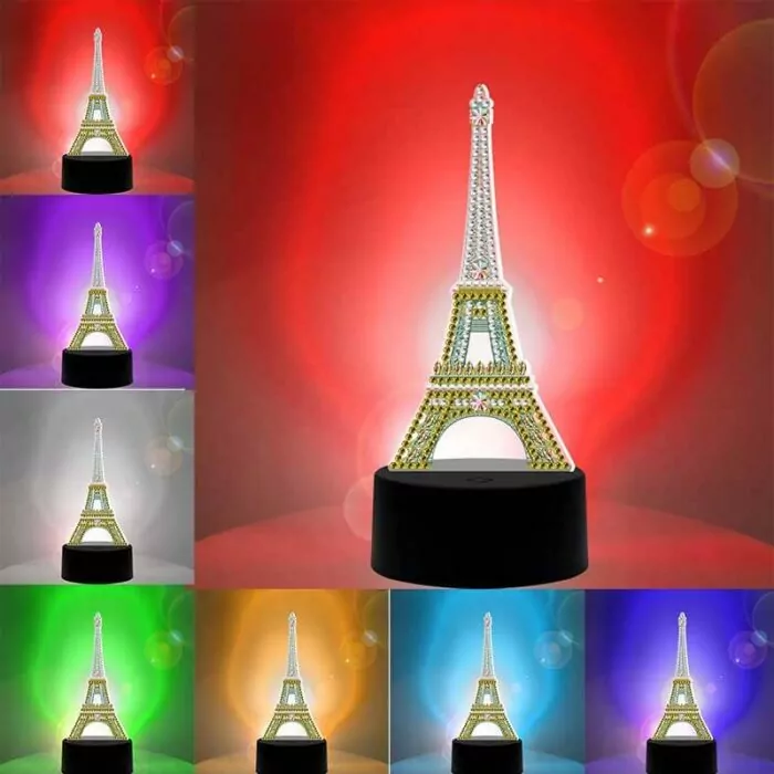 Eiffeltoren - Diamanten Schilderij Lamp - Afbeelding 3