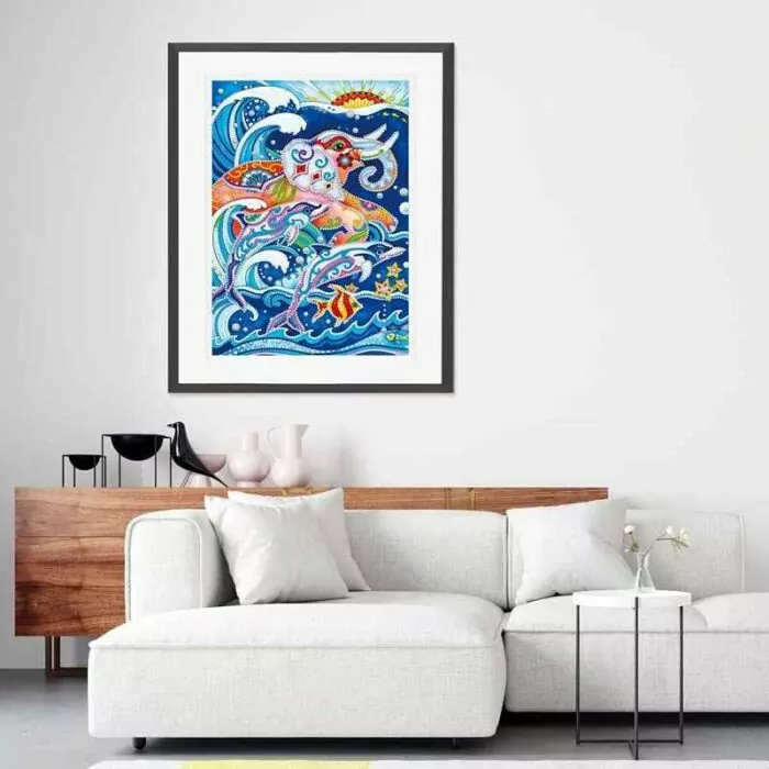 Olifant en walvis - Donkere gloed schilderij - Afbeelding 5