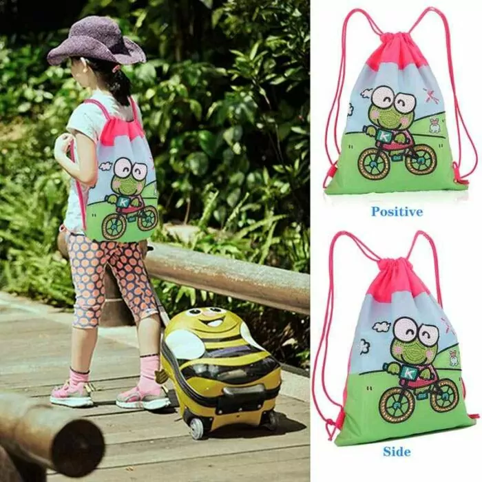 Kikker op Fiets - Diamond Art Tas - Afbeelding 4