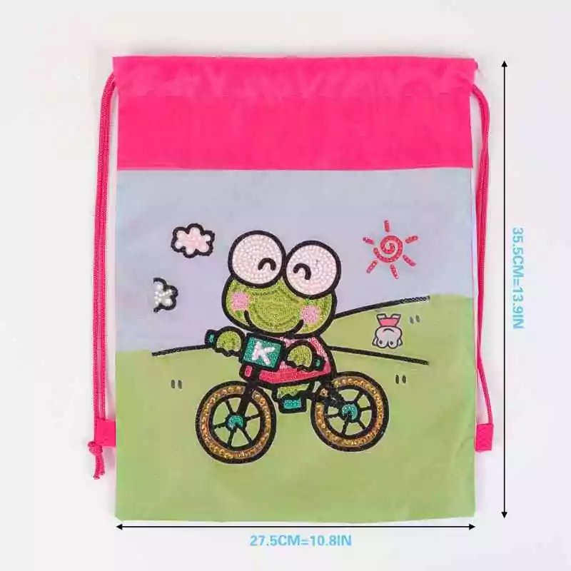 Kikker op Fiets - Diamond Art Tas - Afbeelding 2