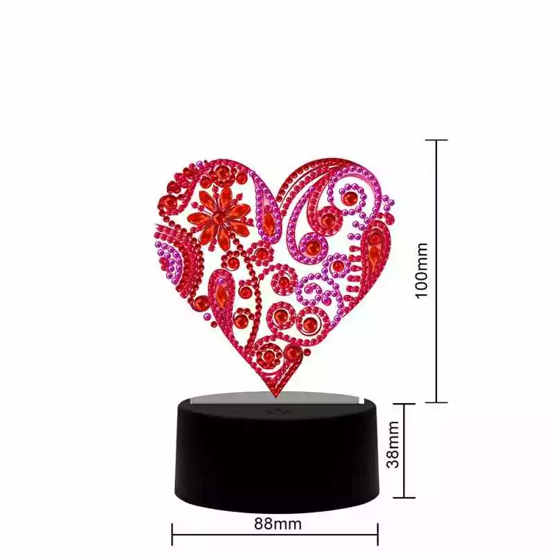 Hart - Diamant Schilderij Lamp - Afbeelding 2