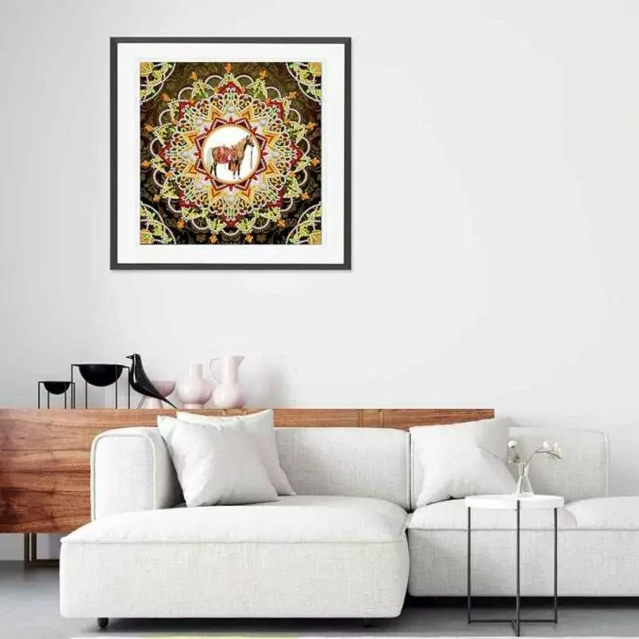 Paard Mandala kunst - Glow in Dark - Afbeelding 5