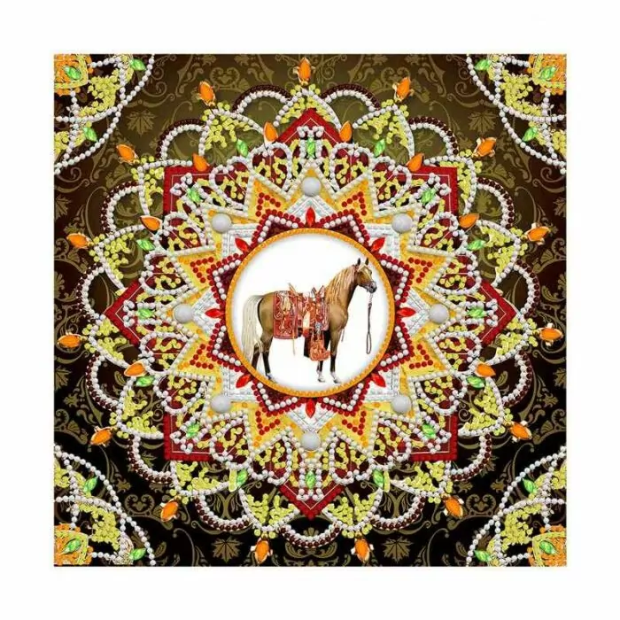 Paard Mandala kunst - Glow in Dark - Afbeelding 4