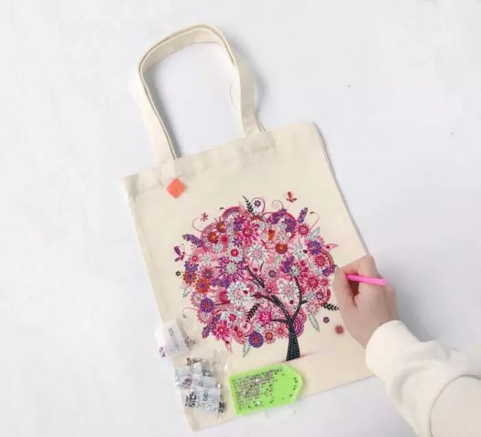 Roze Boom - Diamant Art Tas - Afbeelding 3