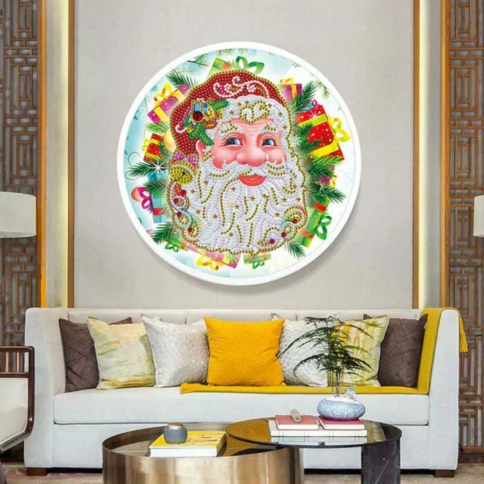 Verbazingwekkende Kerstman - Ronde Diamond Schilderij - Afbeelding 6