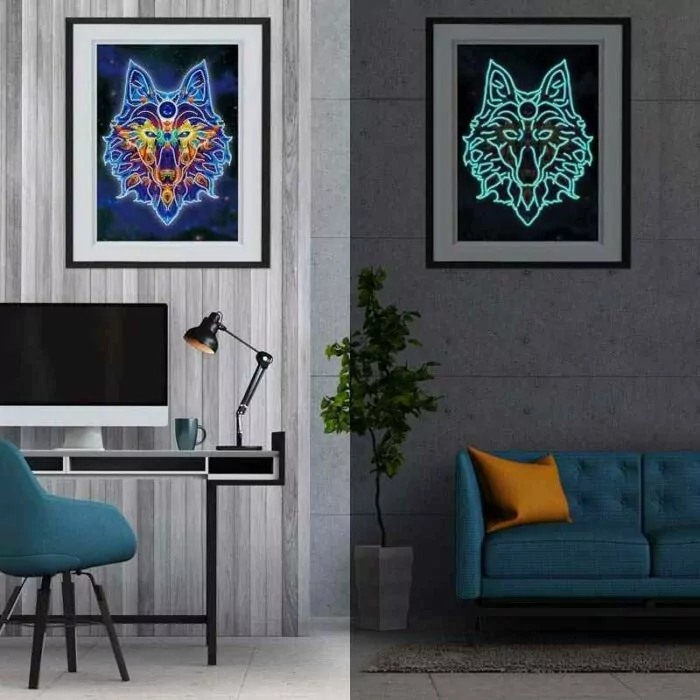 De Wolf - Lichtgevende Diamant Schilderij - Afbeelding 6