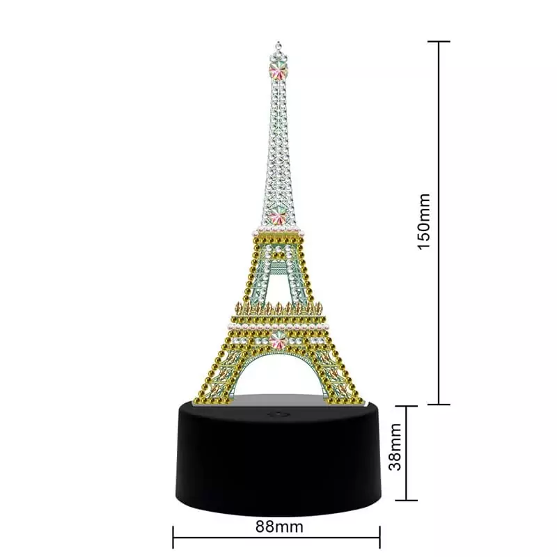 Eiffeltoren - Diamanten Schilderij Lamp - Afbeelding 2