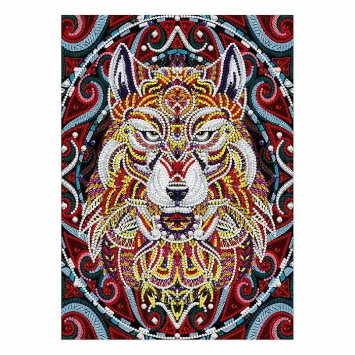 Lichtgevende Wolf Diamant Schilderij - Afbeelding 4