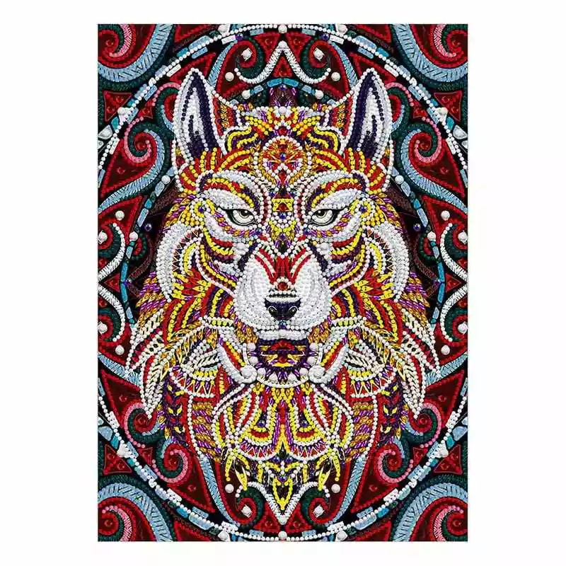 Lichtgevende Wolf Diamant Schilderij - Afbeelding 4