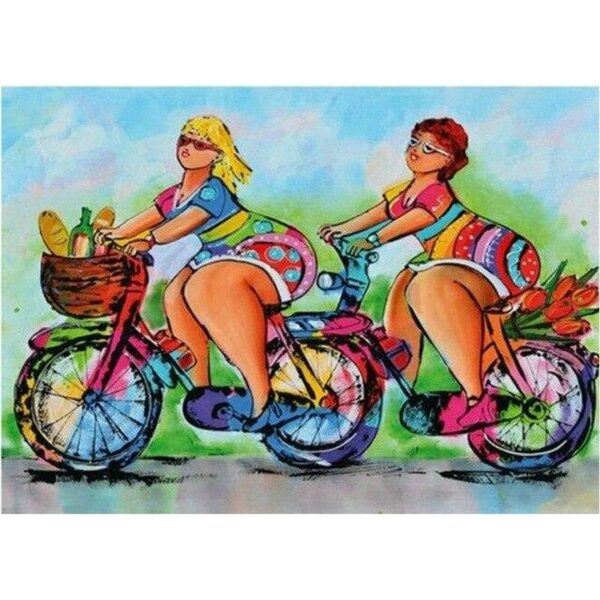 Fat ladies on bicycles