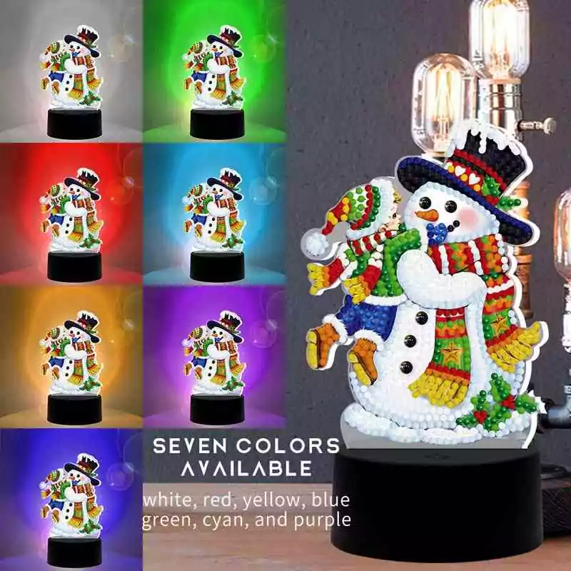 The Snowman - Diamond Painting Lamp