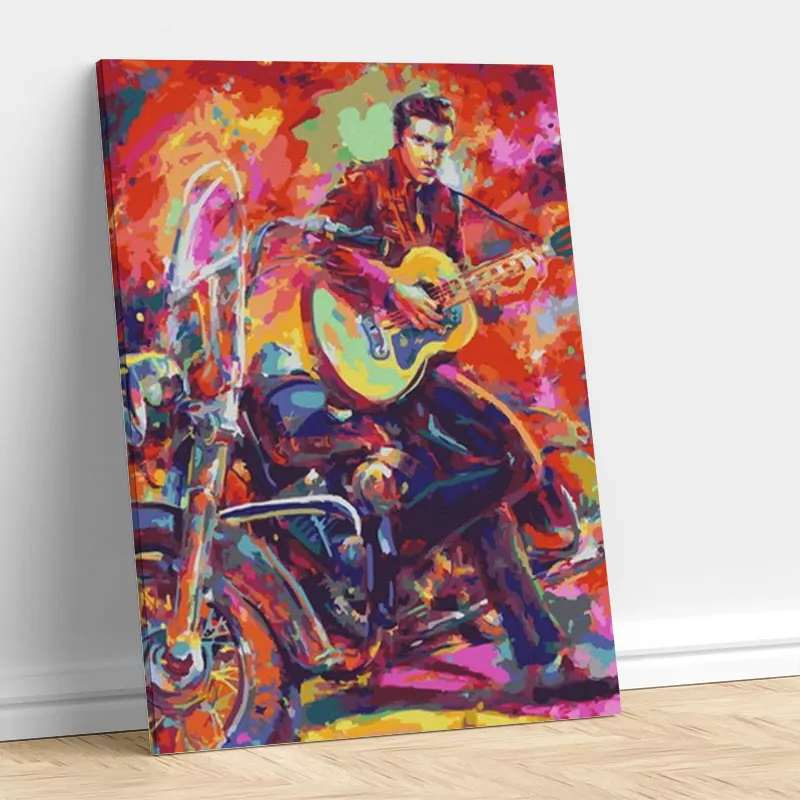 Abstracte muzikant met gitaar