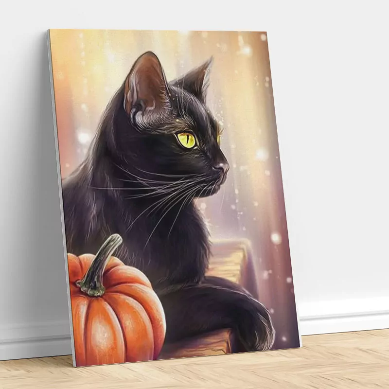 Zwarte Kat en pompoen