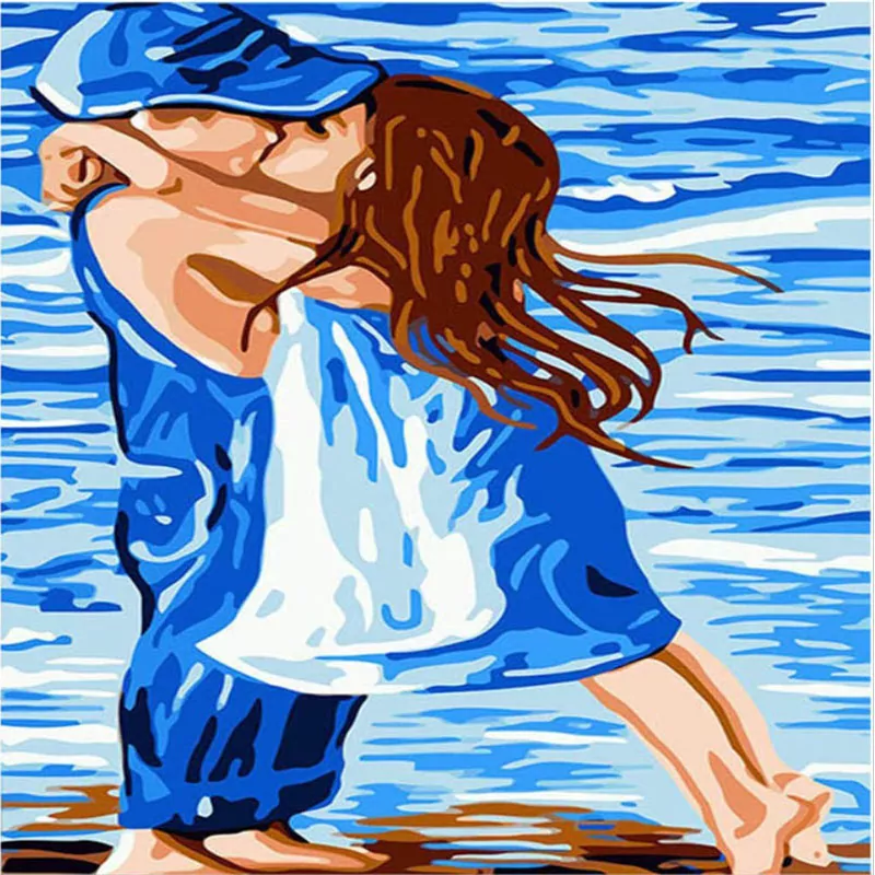 Romantisch paartje in blauw - Afbeelding 2