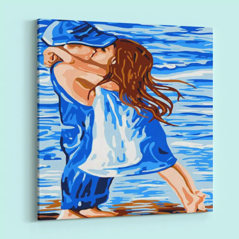 Romantisch paartje in blauw