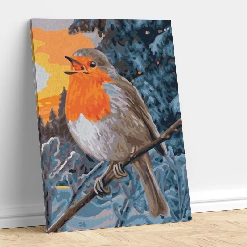 Kleurrijke vogel zittend op tak