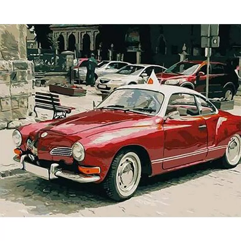 Rode Kleur Oldtimer - Afbeelding 2