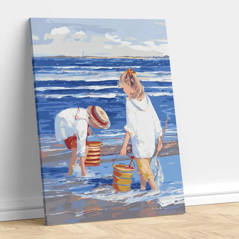 kind dat het strand schoonmaakt
