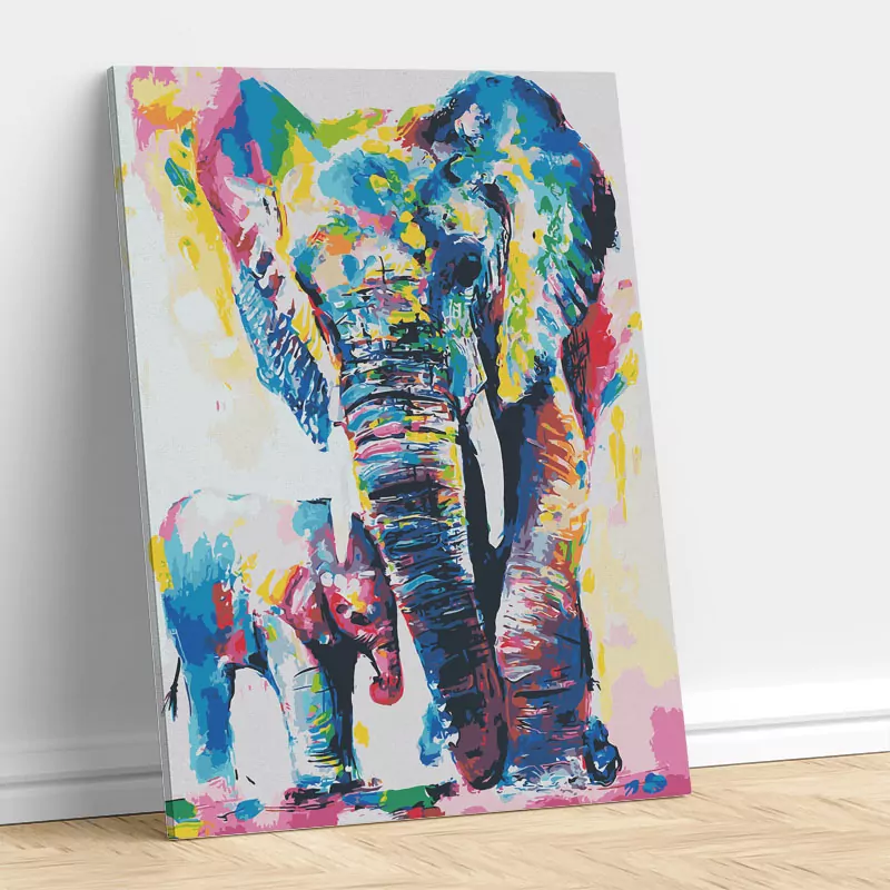 Abstracte olifant met kalf